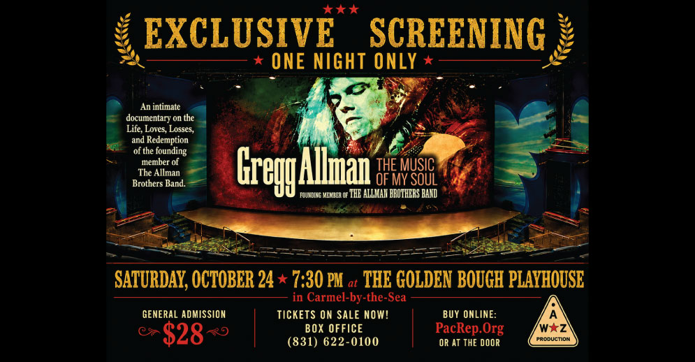 Gregg Allman Film Oct 24, 2026 at Founders Theatre in Carmel by the Sea
