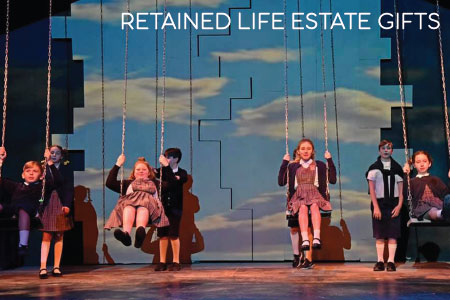 Real Estate Gift featuring swinging kids scene from Matilda the Musical at the Golden Bough Theatre